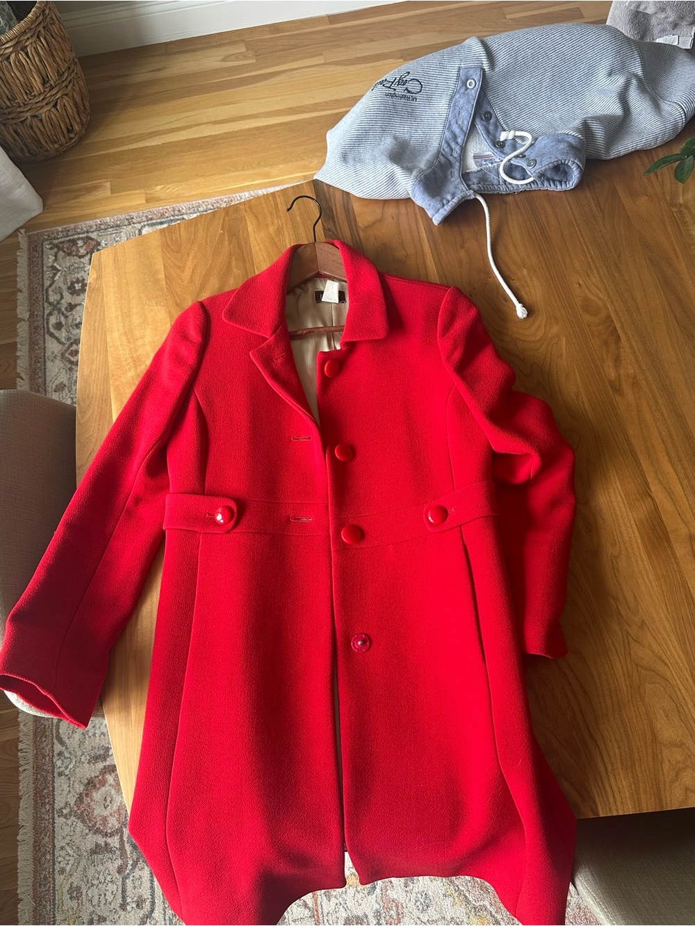 Jcrew Women's Red Italian Wool Single-Breasted Coat size 2